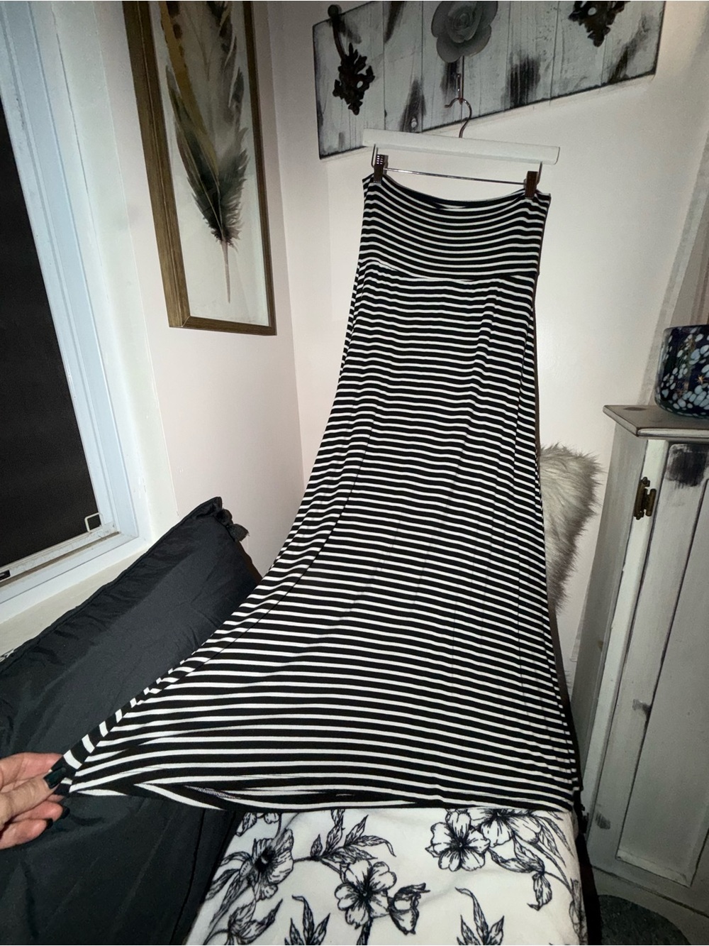 Lily White Striped Maxi Skirt